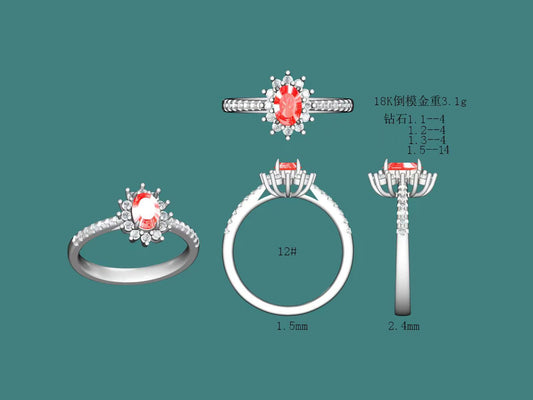 4# 18K gold Custom Jewelry 18K Ring Example Presentation